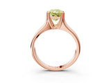 Rose gold Fancy Yellow Radiant  Solitaire Diamond Ring with Six-Prong Cathedral Setting_35