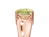 Rose gold Fancy Yellow Radiant  Solitaire Diamond Ring with Six-Prong Cathedral Setting_37