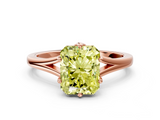 Rose gold Fancy Yellow Radiant  Solitaire Diamond Ring with Six-Prong Setting and Tapered Band_17