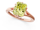Rose gold Fancy Yellow Radiant  Solitaire Diamond Ring with Six-Prong Setting and Tapered Band_18