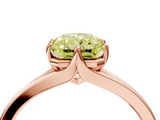 Rose gold Fancy Yellow Radiant  Solitaire Diamond Ring with Six-Prong Setting and Tapered Band_21