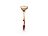Rose gold Fancy Yellow Radiant  Solitaire Diamond Ring with Six-Prong Setting on a Classic Band 2