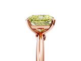 Rose gold Fancy Yellow Radiant  Solitaire Diamond Ring with Six-Prong Setting on a Classic Band 5