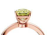 Rose gold Fancy Yellow Radiant  Solitaire Diamond Ring with Six-Prong Setting on a Classic Band_7