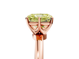 Rose gold Fancy Yellow Radiant  Solitaire Diamond Ring with Six-Prong Setting on a Classic Band_8