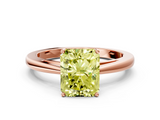 Rose gold Fancy Yellow Radiant  Solitaire Diamond Ring with Split Shank and Four-Prong Setting_20