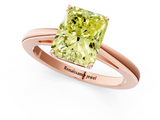 Rose gold Fancy Yellow Radiant  Solitaire Diamond Ring with Split Shank and Four-Prong Setting_21