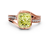 Rose gold Fancy Yellow Radiant  Solitaire Diamond Ring with Split Shank and Prong Setting_41