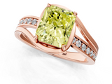 Rose gold Fancy Yellow Radiant  Solitaire Diamond Ring with Split Shank and Prong Setting_42