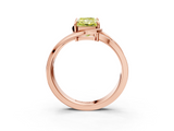 Rose gold Fancy Yellow Radiant  Solitaire Diamond Ring with Split Shank and Prong Setting_44
