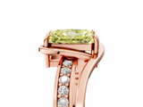 Rose gold Fancy Yellow Radiant  Solitaire Diamond Ring with Split Shank and Prong Setting_46