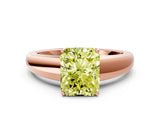 Rose gold Fancy Yellow Radiant  Solitaire Diamond Ring with Tapered Band and Four-Prong Setting_49