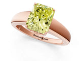 Rose gold Fancy Yellow Radiant  Solitaire Diamond Ring with Tapered Band and Four-Prong Setting_50