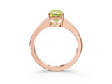Rose gold Fancy Yellow Radiant  Solitaire Diamond Ring with Tapered Band and Four-Prong Setting_52