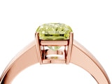 Rose gold Fancy Yellow Radiant  Solitaire Diamond Ring with Tapered Band and Four-Prong Setting_53