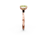 Rose gold Fancy Yellow Radiant  Solitaire Diamond Ring with Thin Band and Four-Prong Setting_5