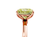 Rose gold Fancy Yellow Radiant  Solitaire Diamond Ring with Thin Band and Four-Prong Setting_8