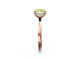 Rose gold Fancy Yellow Radiant  Solitaire Diamond Ring with a Classic Band and Four-Prong Setting 3