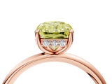 Rose gold Fancy Yellow Radiant  Solitaire Diamond Ring with a Classic Band and Four-Prong Setting 5