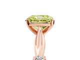 Rose gold Fancy Yellow Radiant  Solitaire Diamond Twisted Band with Four-Prong Setting_53