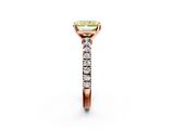 Rose gold Fancy Yellow Radiant  Solitaire Diamond with Pavé Band and Four-Prong Setting_63