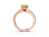 Rose gold Fancy Yellow Radiant  Solitaire Diamond with Pavé Band and Four-Prong Setting_64