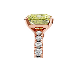 Rose gold Fancy Yellow Radiant  Solitaire Diamond with Pavé Band and Four-Prong Setting_66