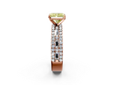 Rose gold Fancy Yellow Radiant  Solitaire Diamond with Pave and Channel Set Band_44