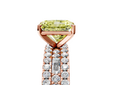 Rose gold Fancy Yellow Radiant  Solitaire Diamond with Pave and Channel Set Band_47