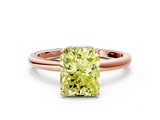 Rose gold Fancy Yellow Radiant  Solitaire Engagement Ring with Cathedral Band and Four-Prong Setting_21