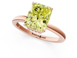 Rose gold Fancy Yellow Radiant  Solitaire Engagement Ring with Cathedral Band and Four-Prong Setting_22