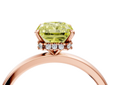 Rose gold Fancy Yellow Radiant  Solitaire Engagement Ring with Cathedral Band and Four-Prong Setting_25