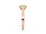 Rose gold Fancy Yellow Radiant  Solitaire Engagement Ring with Four-Prong Setting and Tapered Band_5