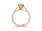 Rose gold Fancy Yellow Radiant  Solitaire Engagement Ring with Four-Prong Setting and Tapered Band_6