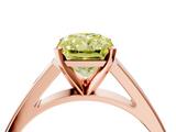 Rose gold Fancy Yellow Radiant  Solitaire Engagement Ring with Four-Prong Setting and Tapered Band_7
