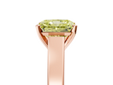 Rose gold Fancy Yellow Radiant  Solitaire Engagement Ring with Four-Prong Setting and Tapered Band_8