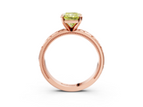 Rose gold Fancy Yellow Radiant  Solitaire Engagement Ring with Scrollwork Band and Four-Prong Setting_150