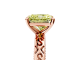 Rose gold Fancy Yellow Radiant  Solitaire Engagement Ring with Scrollwork Band and Four-Prong Setting_152