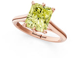Rose gold Fancy Yellow Radiant  Solitaire Engagement Ring with Six-Prong Setting and Classic Band 2