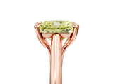 Rose gold Fancy Yellow Radiant  Solitaire Engagement Ring with Six-Prong Setting and Classic Band