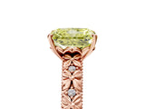 Rose gold Fancy Yellow Radiant  Solitaire Floral Milgrain Engagement Ring_37