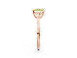 Rose gold Fancy Yellow Radiant  Solitaire Heart Prong Engagement Ring with Tapered Band_56