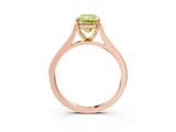 Rose gold Fancy Yellow Radiant  Solitaire Heart Prong Engagement Ring with Tapered Band_57