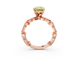 Rose gold Fancy Yellow Radiant  Solitaire Milgrain Diamond Engagement Ring with Bezel and Marquise Band_135