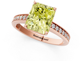 Rose gold Fancy Yellow Radiant  Solitaire Pavé Band Prong Setting Ring_21