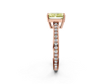 Rose gold Fancy Yellow Radiant  Solitaire Pavé Band Prong Setting Ring_22