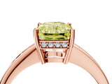 Rose gold Fancy Yellow Radiant  Solitaire Pavé Band Prong Setting Ring_24