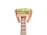 Rose gold Fancy Yellow Radiant  Solitaire Pavé Band Prong Setting Ring_25