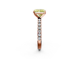 Rose gold Fancy Yellow Radiant  Solitaire Pavé Band with Four-Prong Setting_169