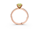 Rose gold Fancy Yellow Radiant  Solitaire Pavé Band with Four-Prong Setting_170